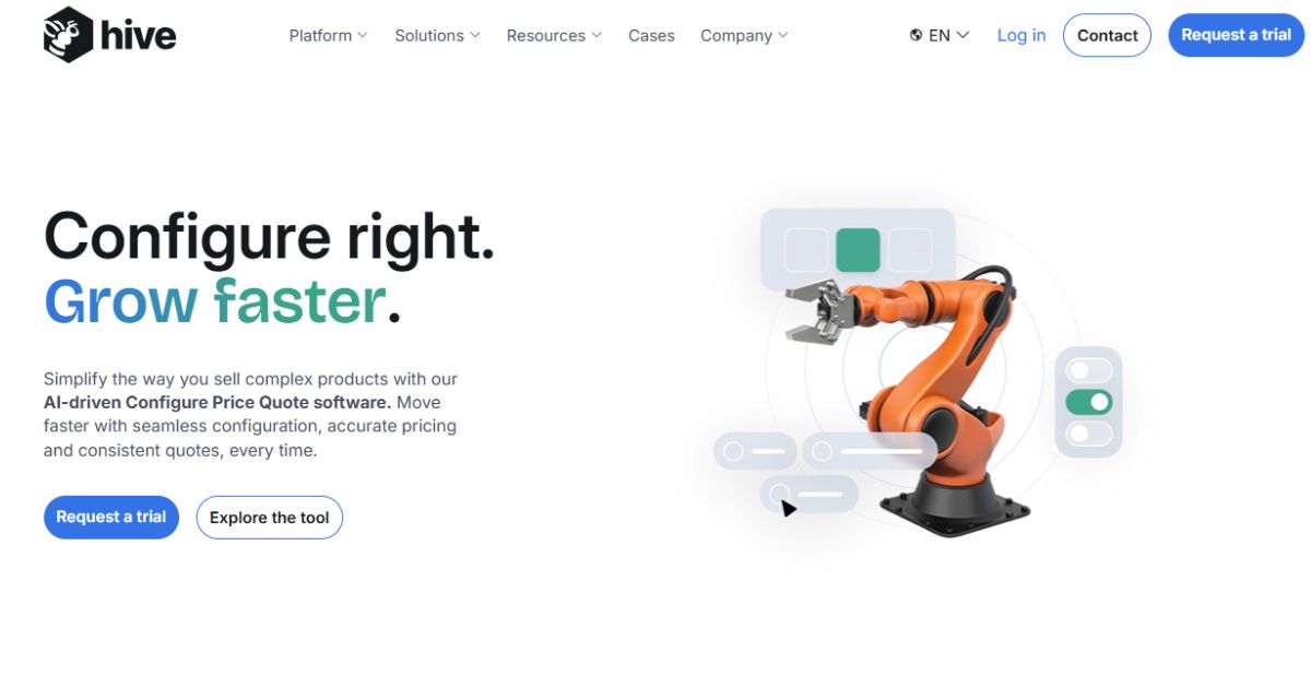 HiveCPQ homepage